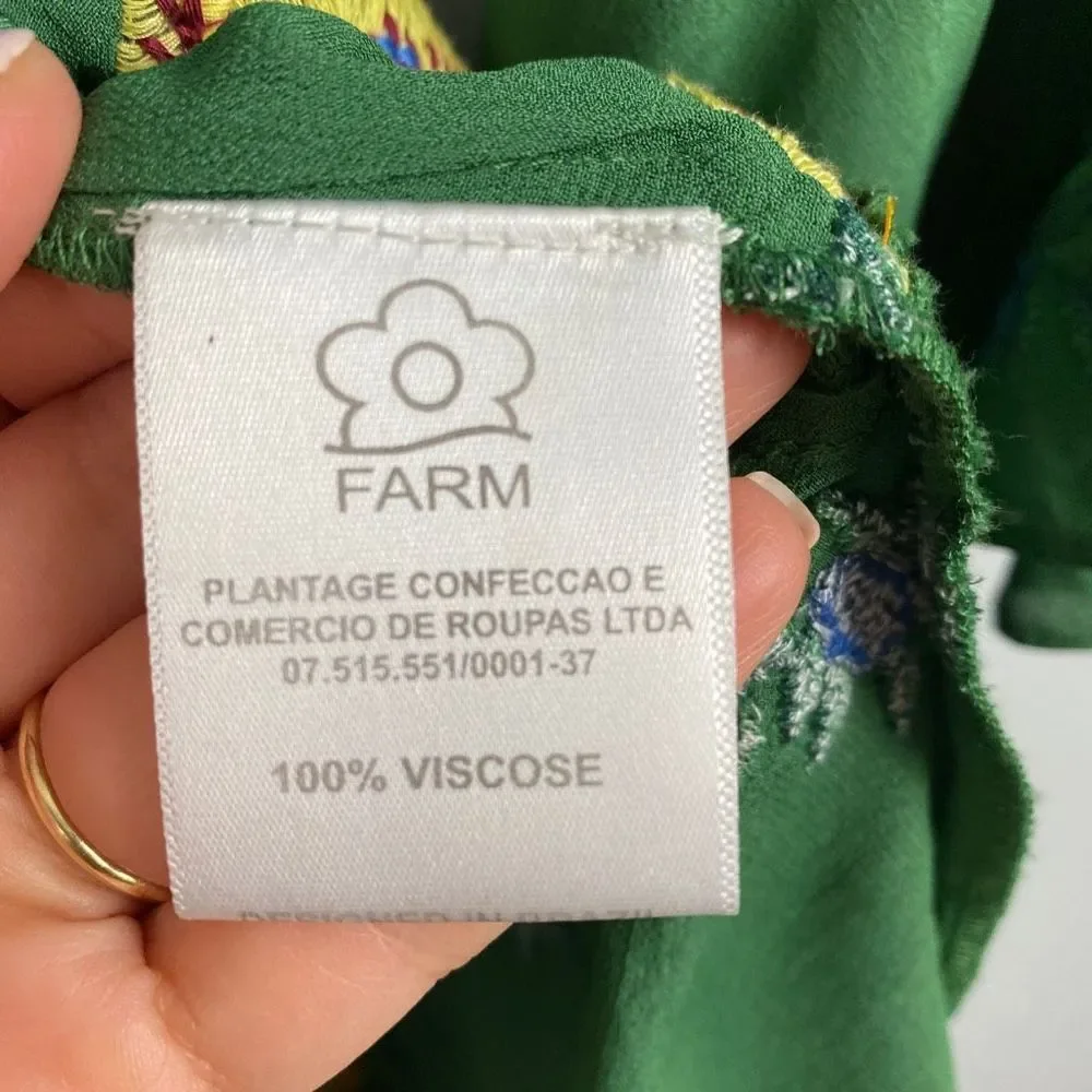 Farm Rio Jessalyn Embroidered Floral Belted Dress Green - Picture 7 of 12